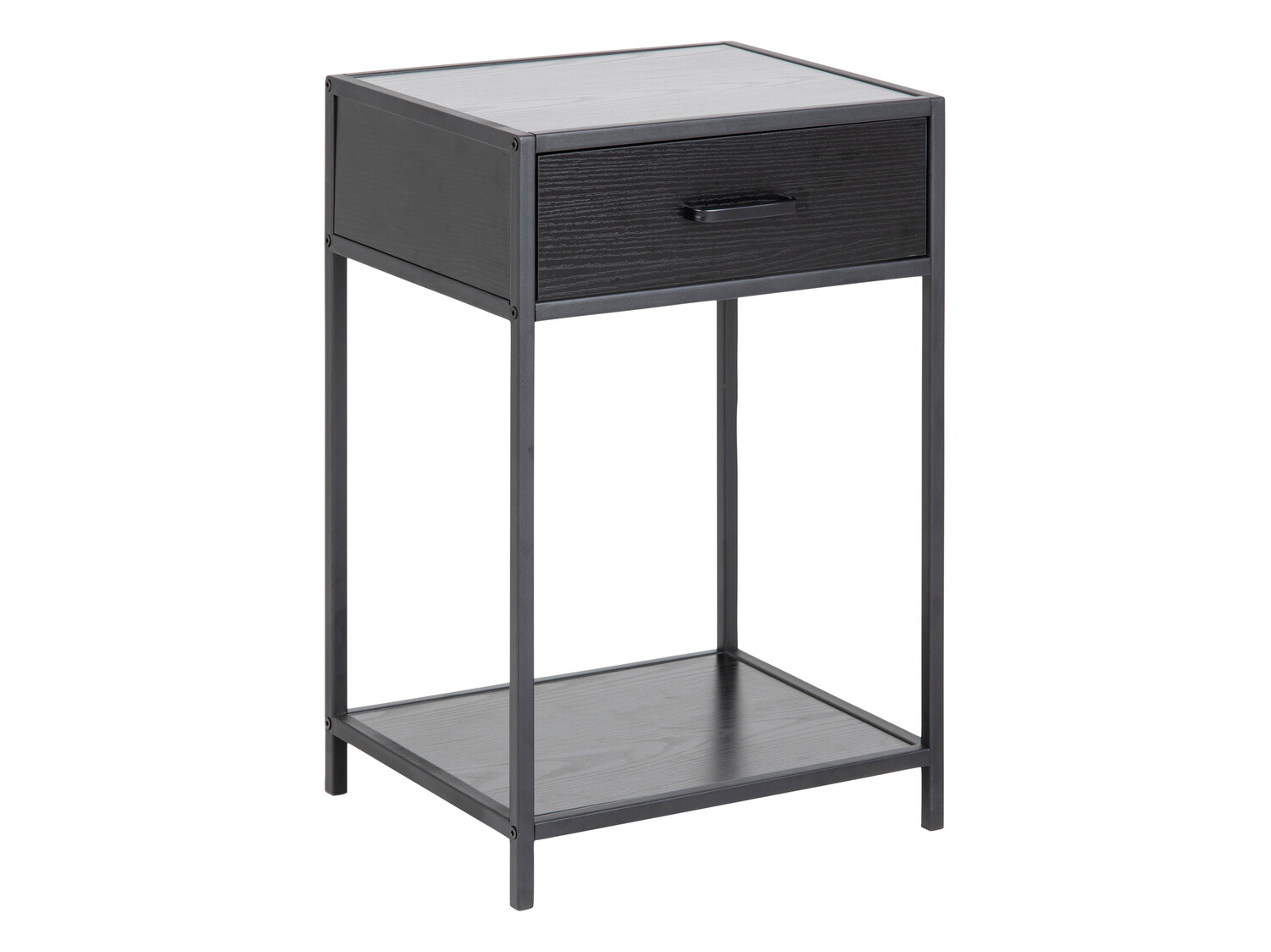 Bedside table Norsica Sevferi 128 (Black ash + Black)