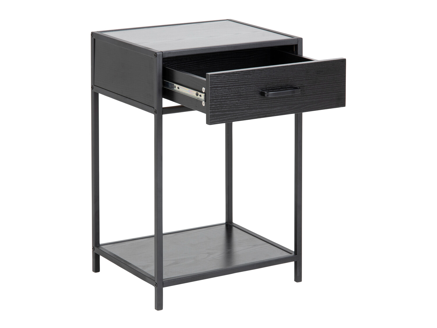 Bedside table Norsica Sevferi 128 (Black ash + Black)