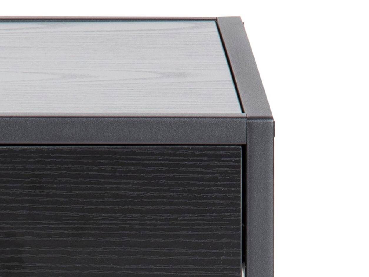 Bedside table Norsica Sevferi 128 (Black ash + Black)