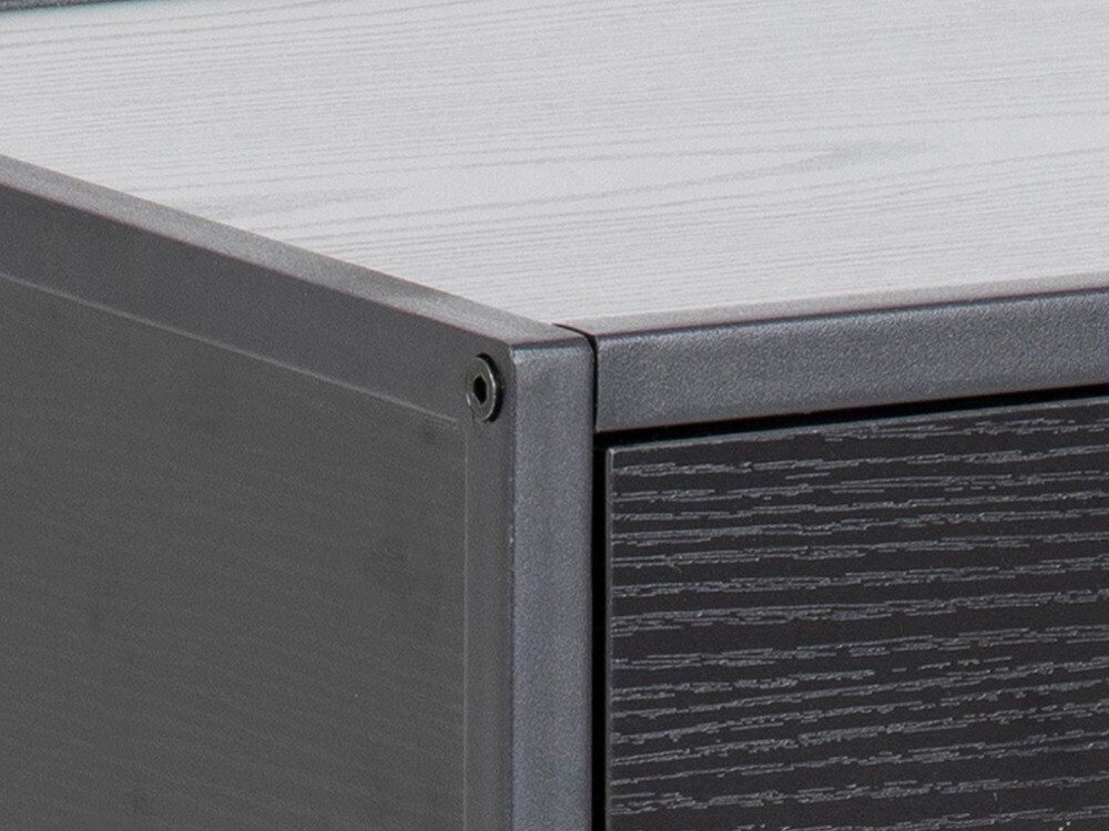 Bedside table Norsica Sevferi 128 (Black ash + Black)