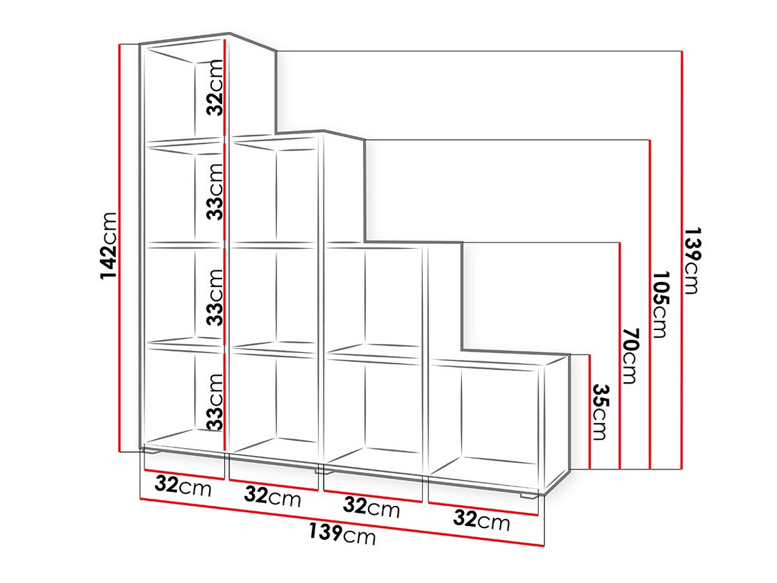 Bookcase Sarasota 111 (White)