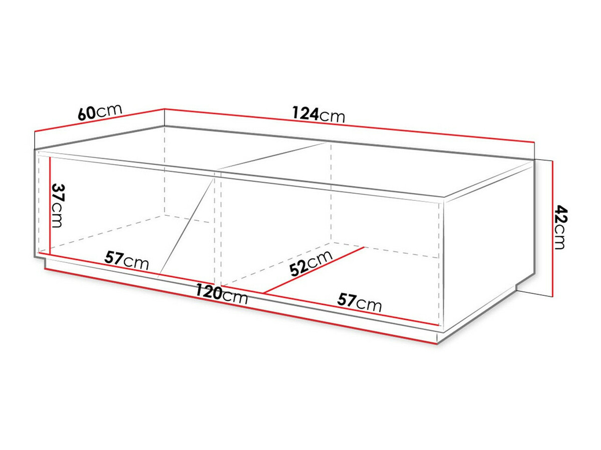 Coffee table Comfivo Daldune (Anthracite + Wotan Oak)