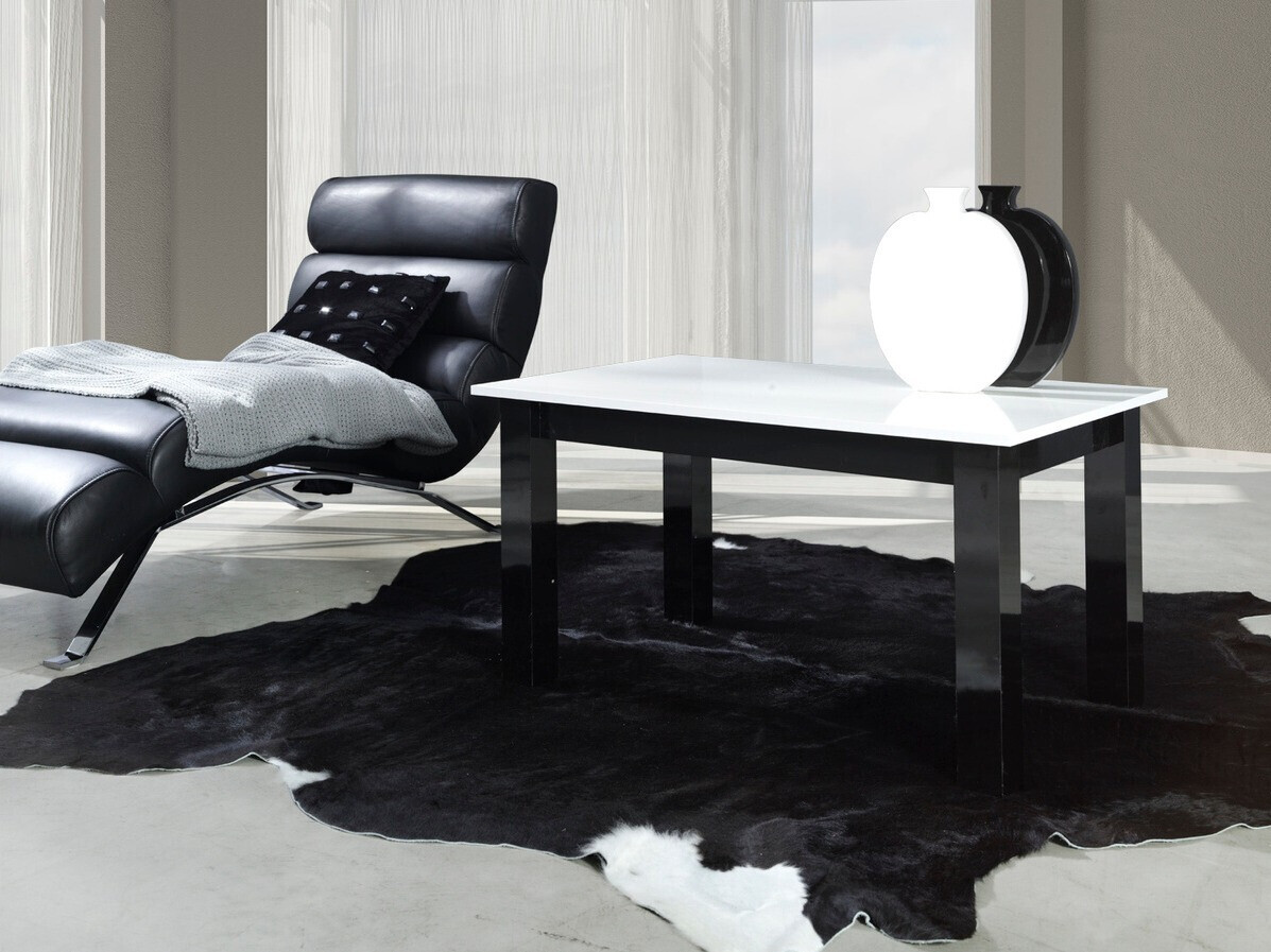 Coffee table Murrieta 154 (Glossy white + Glossy black)