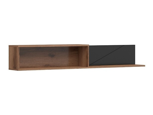Wall shelf Fivale 101 (Dark Delano oak + Matt black)