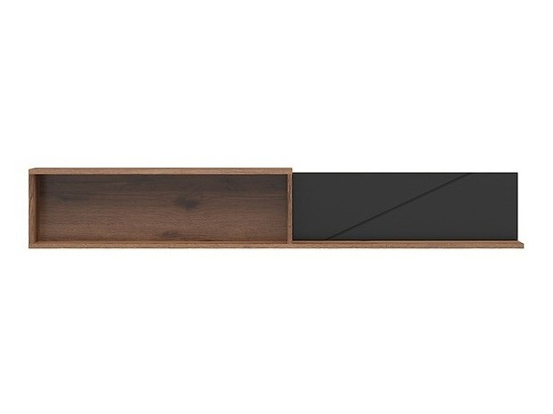 Wall shelf Fivale 101 (Dark Delano oak + Matt black)
