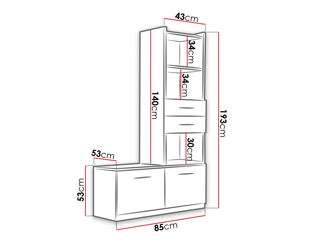 Bookcase Campus (White + Glossy pink)