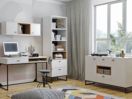 Home office set Baltesi 116 (White + Artisan oak)