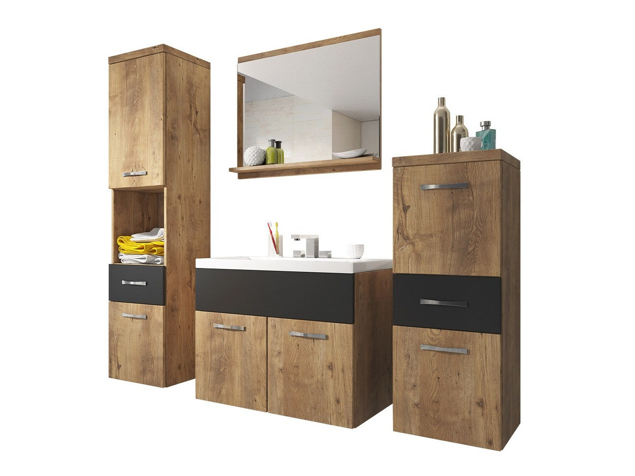 Bathroom set Sarasota 109 (Nut + Graphite)
