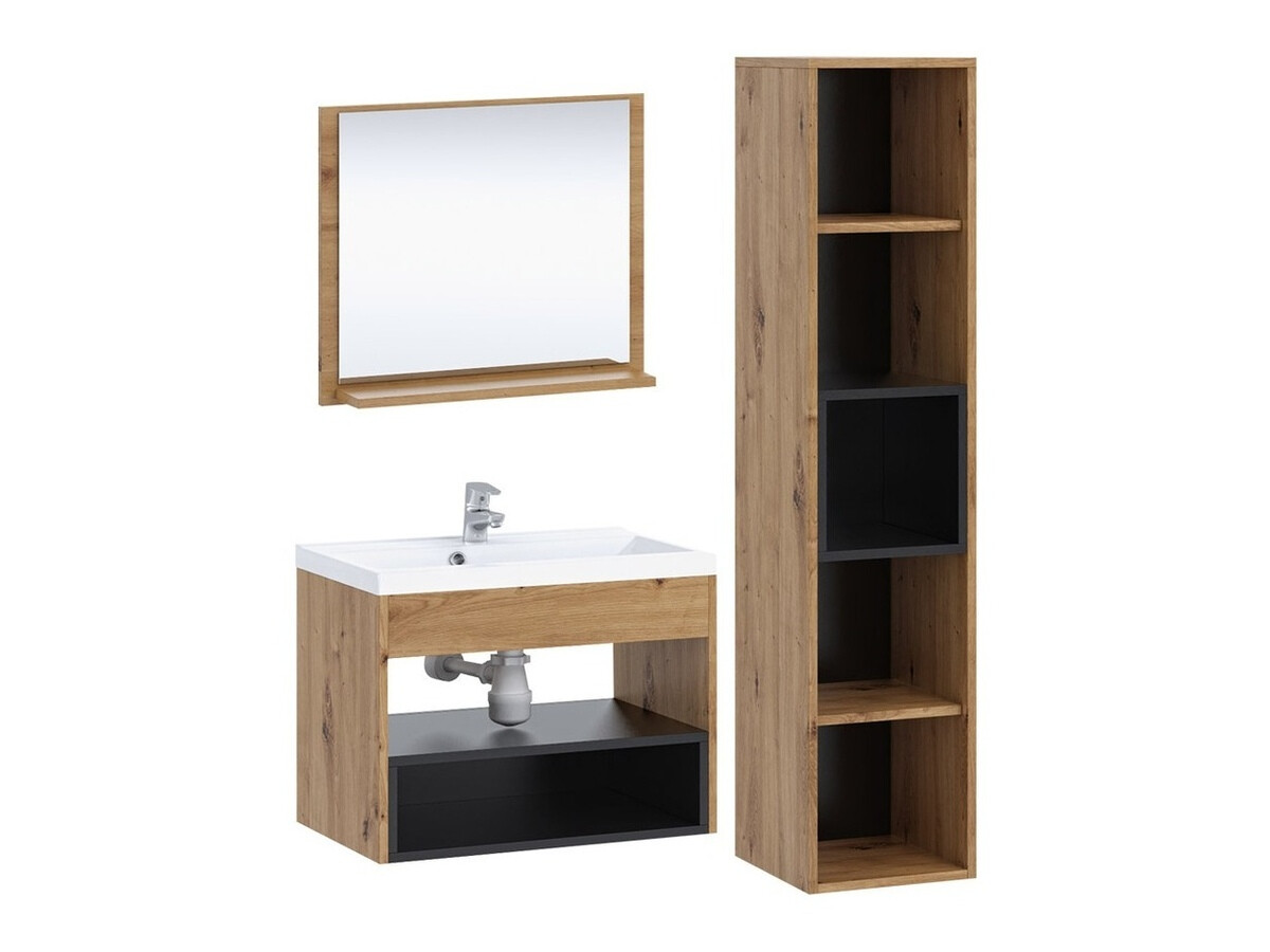 Bathroom set Velum I (Artisan oak + Black)