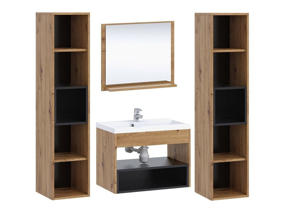 Bathroom set Velum II (Artisan oak + Black)