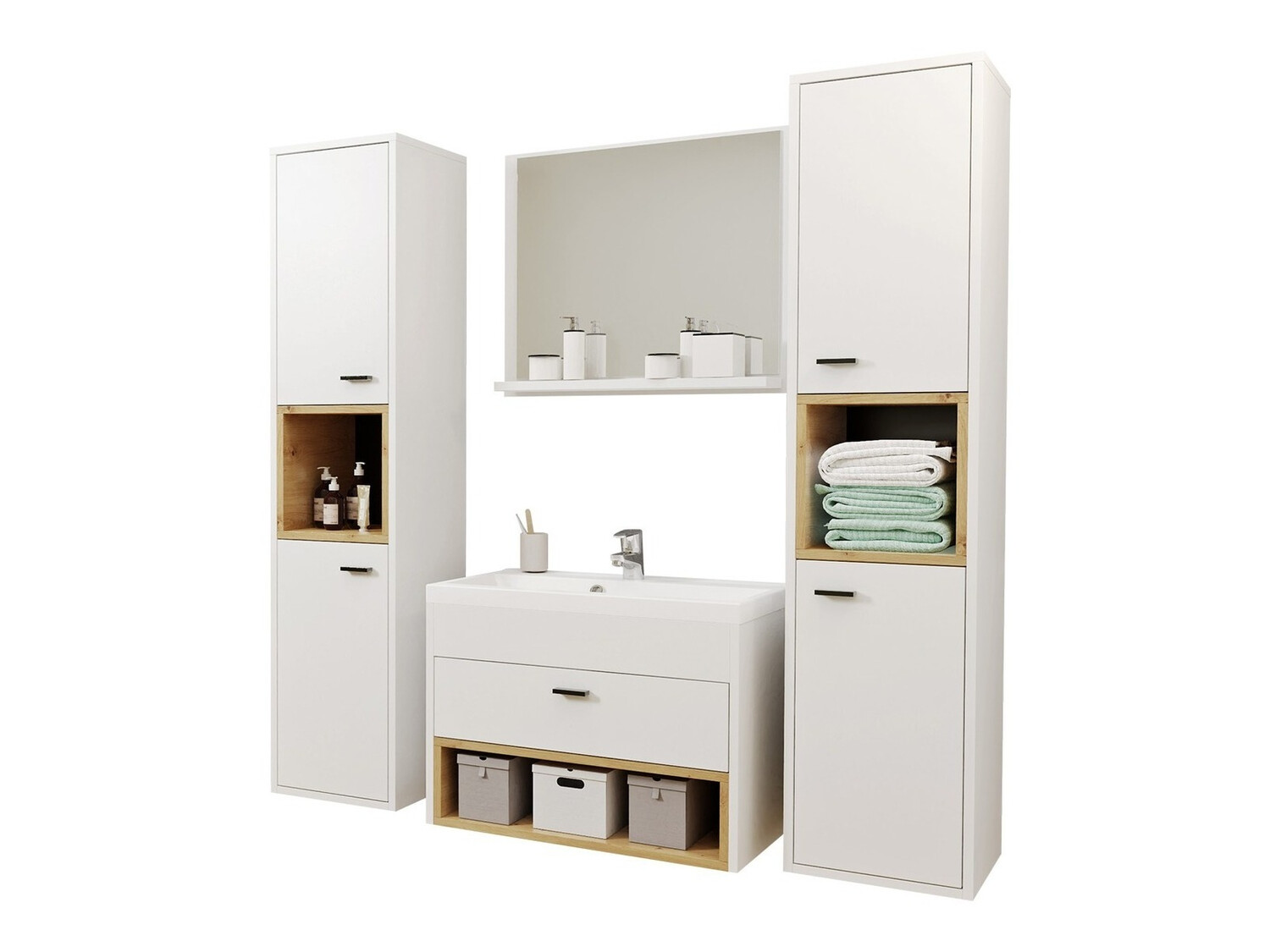 Bathroom set Velum II (White + Artisan oak)