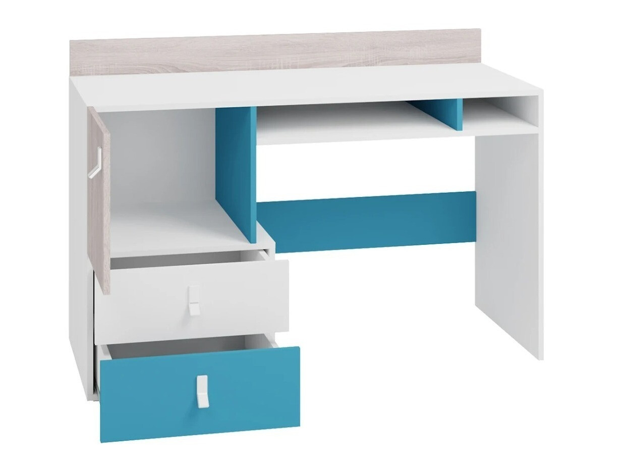 Children's room set Camteso 114 (White + Oak + Turquoise)