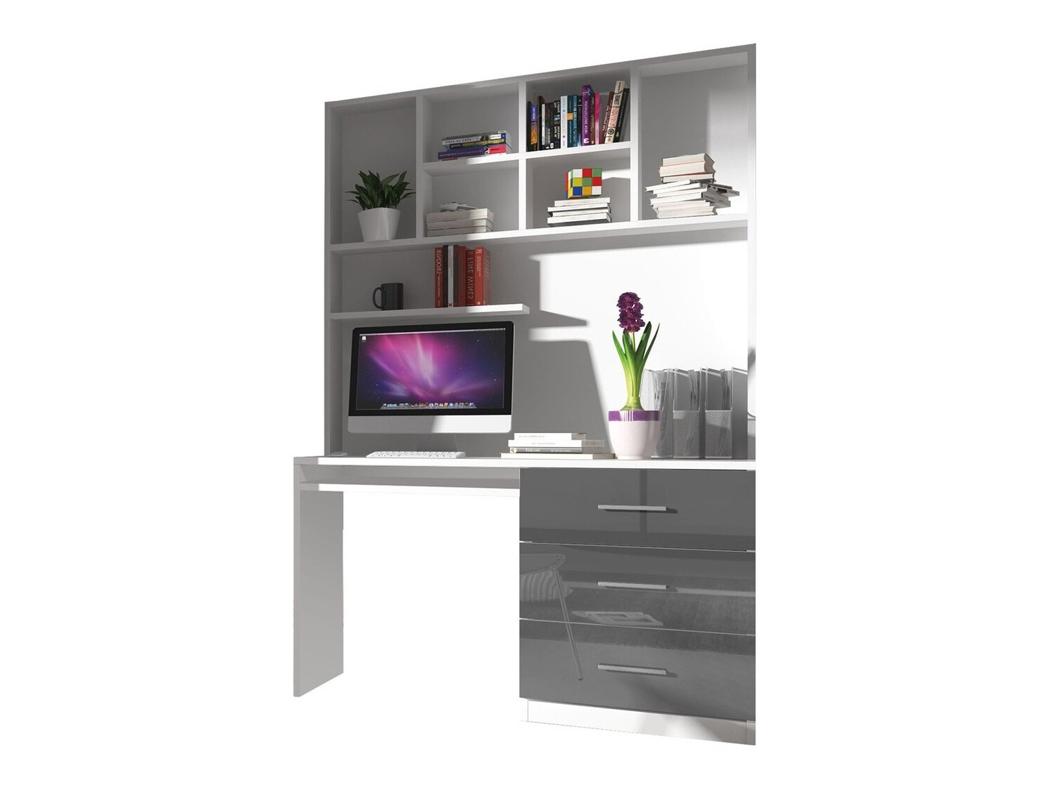 Children's room set Campus (Glossy white + Gloss grey)