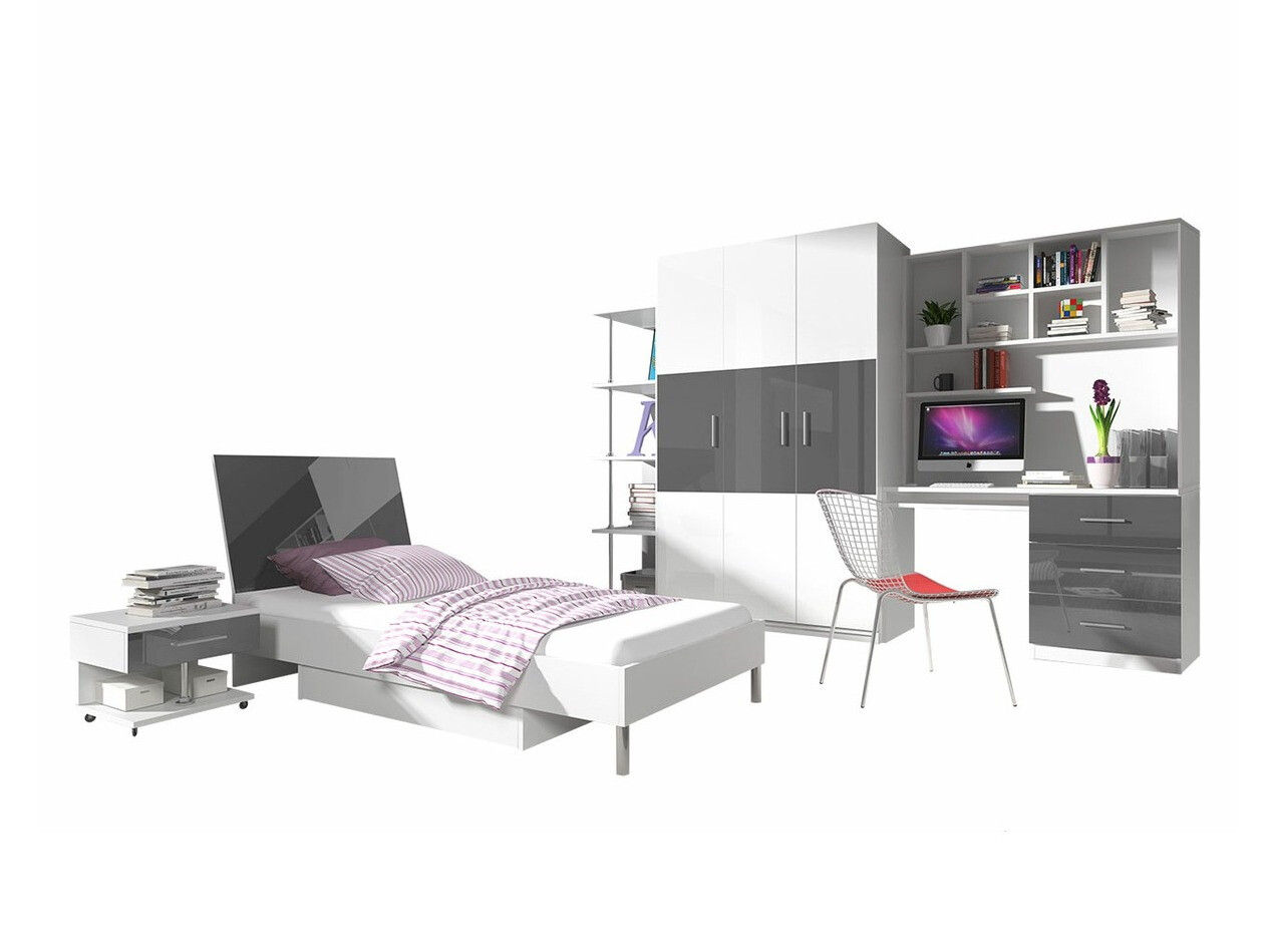 Children's room set Campus (Glossy white + Gloss grey)