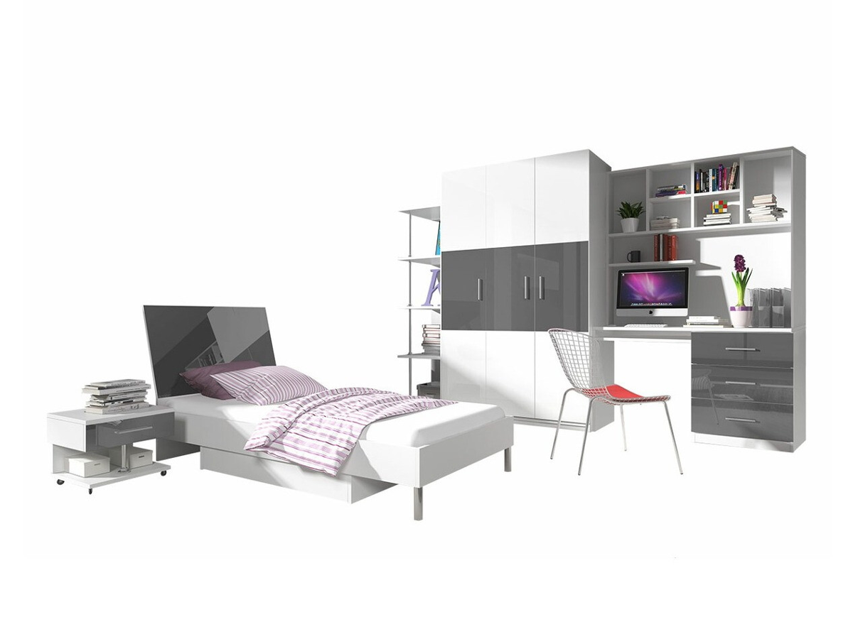 Children's room set Salmere 110 (Glossy white + Gloss grey)