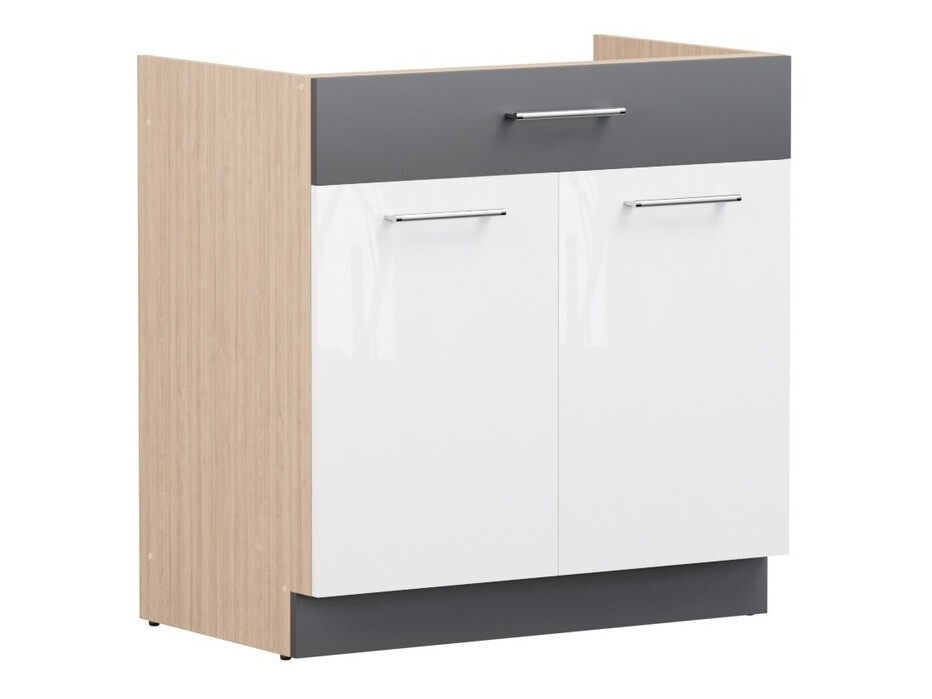 Modular cabinet with drawer and doors Mode White 117