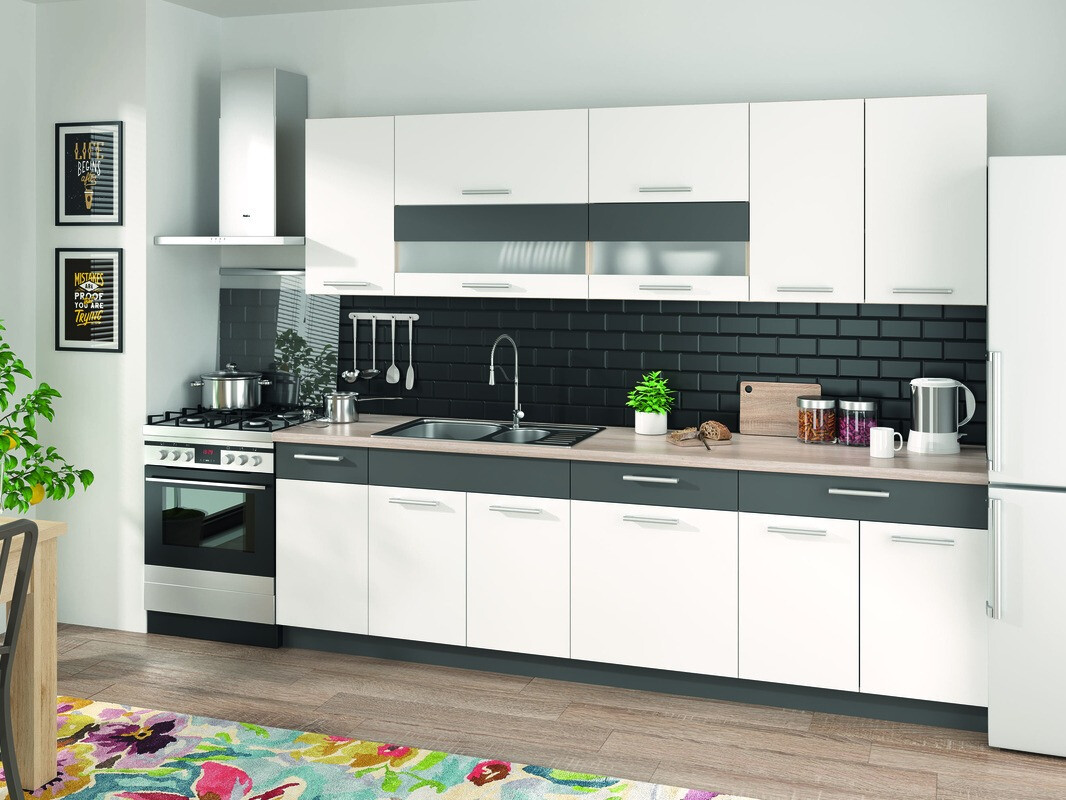 Modular cabinet with drawer and doors Mode White 117