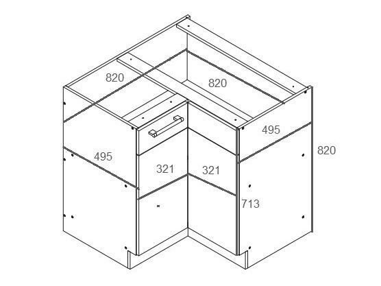 Modular corner cabinet Mode Light 118