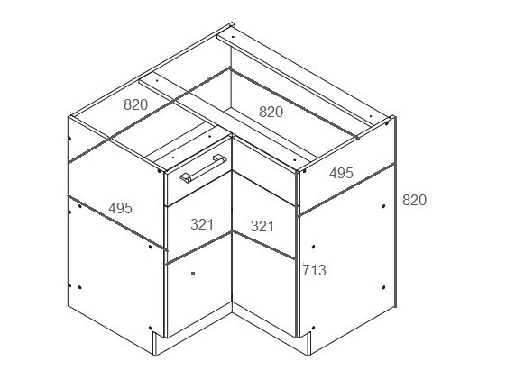 Modular corner cabinet Mode White 118