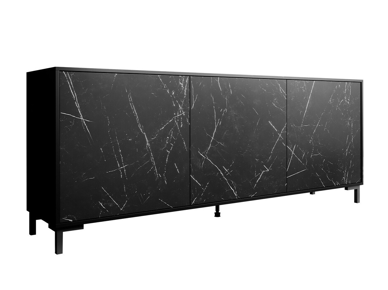 Sideboard Charlotte 158 (Black + Black marble)