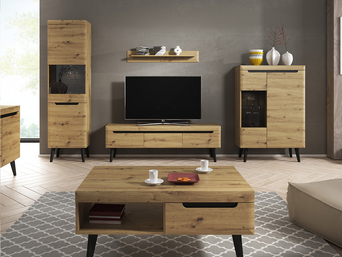 Wall shelf Bracchal (Artisan oak + Graphite)