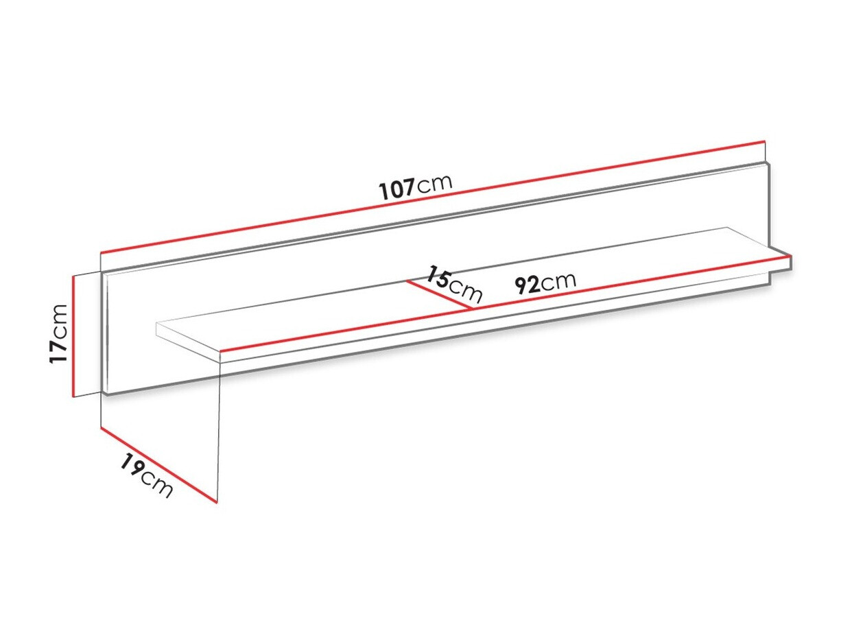 Wall shelf Bracchal (Artisan oak + Graphite)