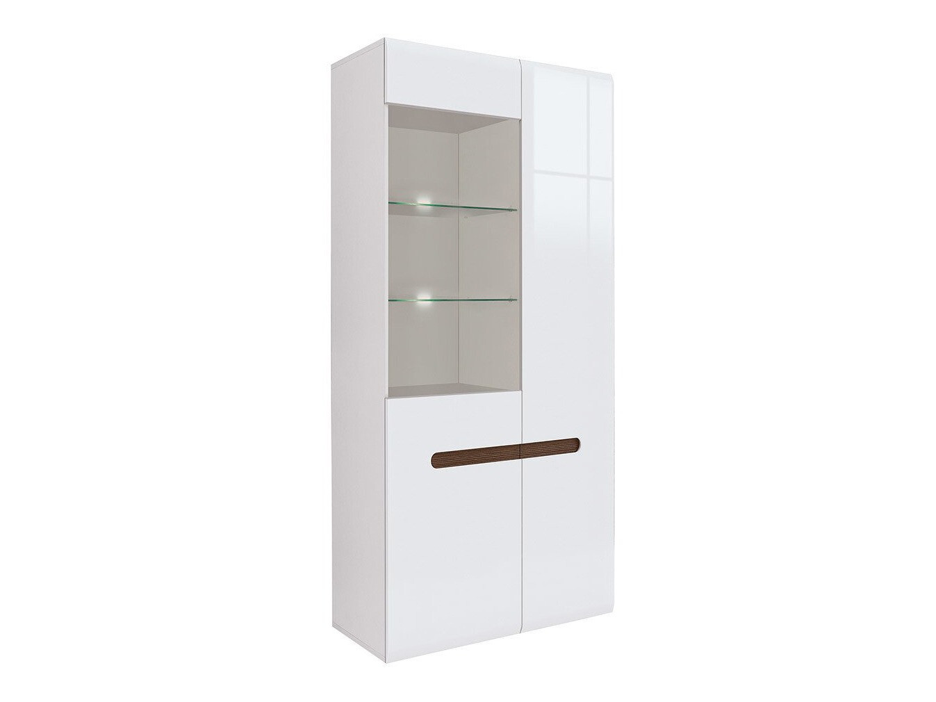 Bookcase Serveso 114 (White + Glossy white)