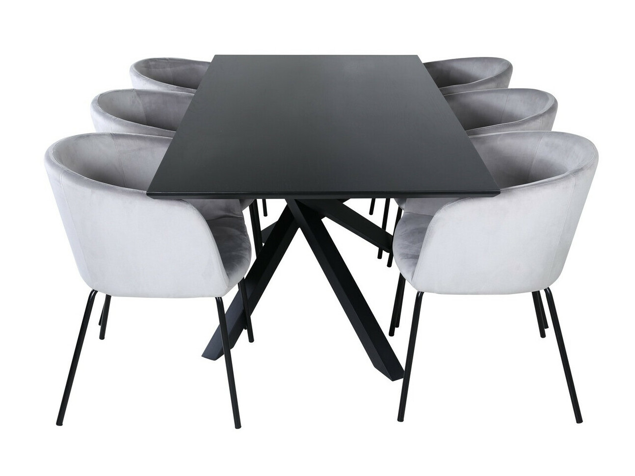 Dining set Dallas 2691 (Light grey + Black)