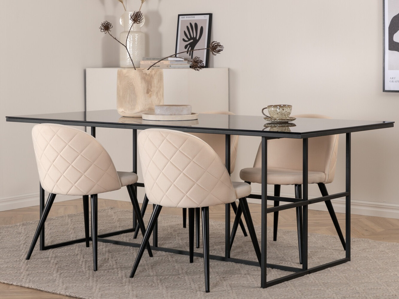 Dining set Dallas 2633 (Beige + Black)