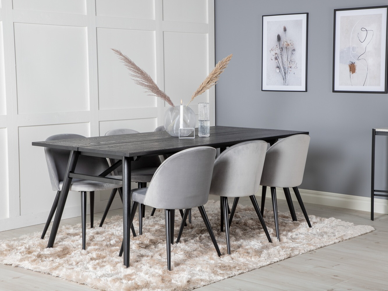 Dining set Dallas 1676 (Grey + Black)