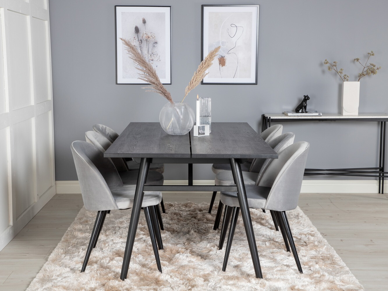 Dining set Dallas 1676 (Grey + Black)