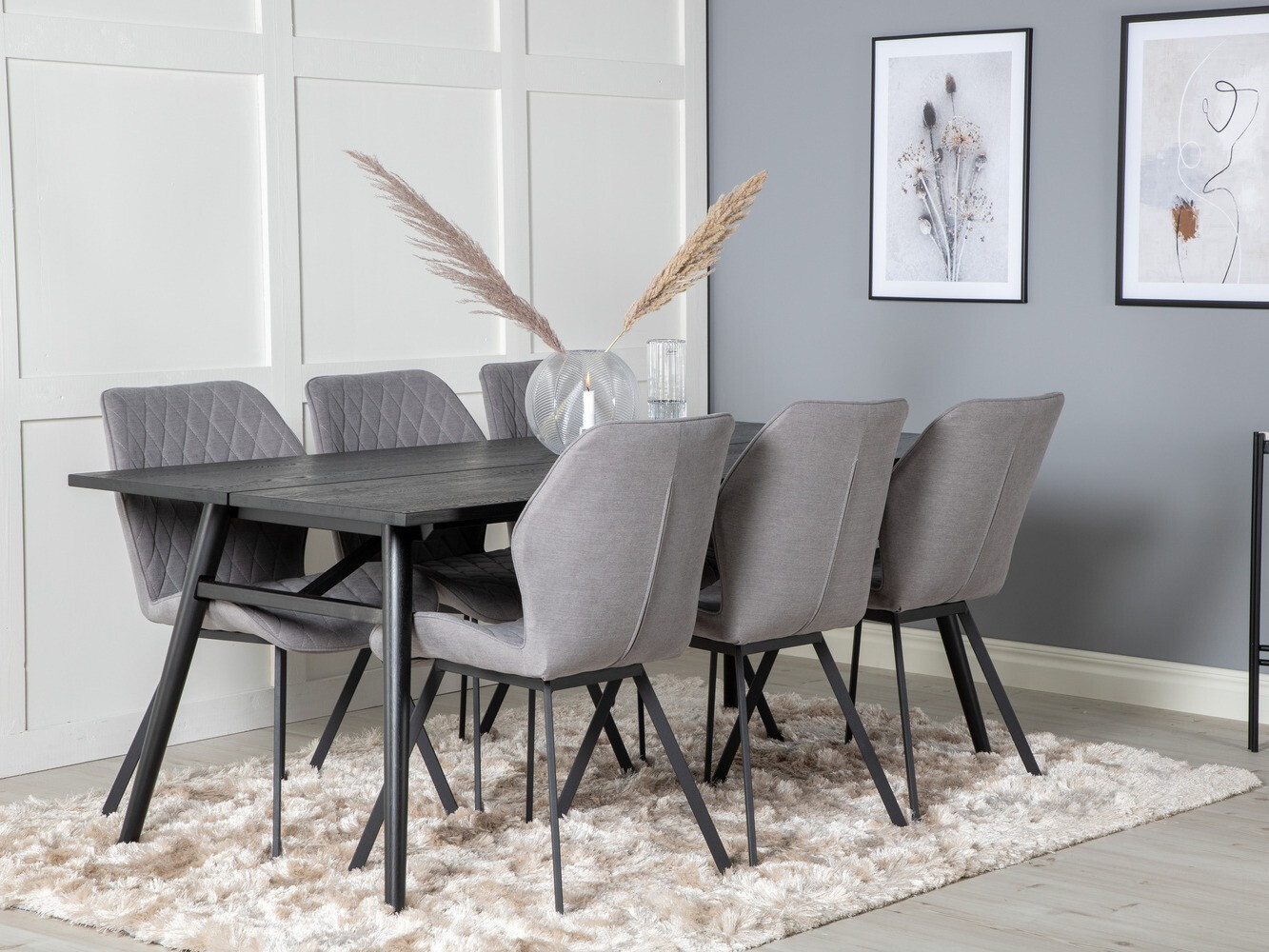 Dining set Dallas 1686 (Grey + Black)