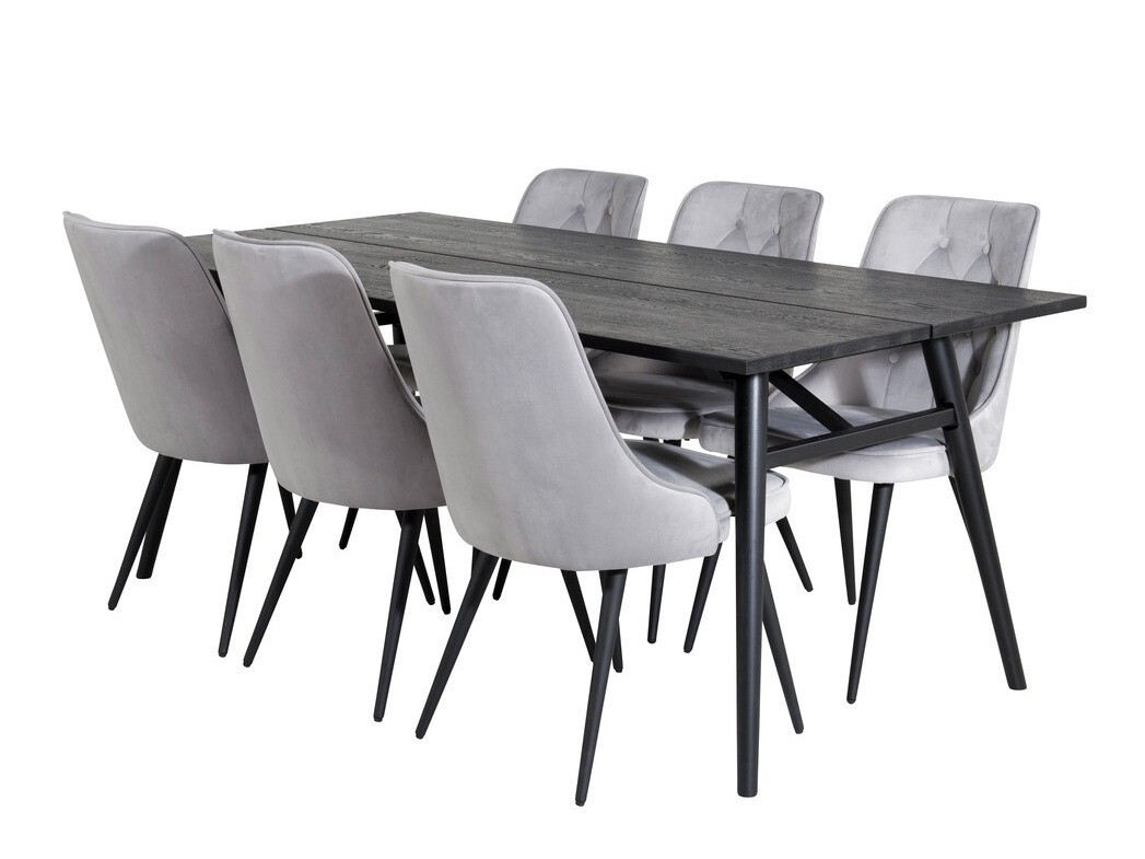 Dining set Dallas 1780 (Black + Light grey)