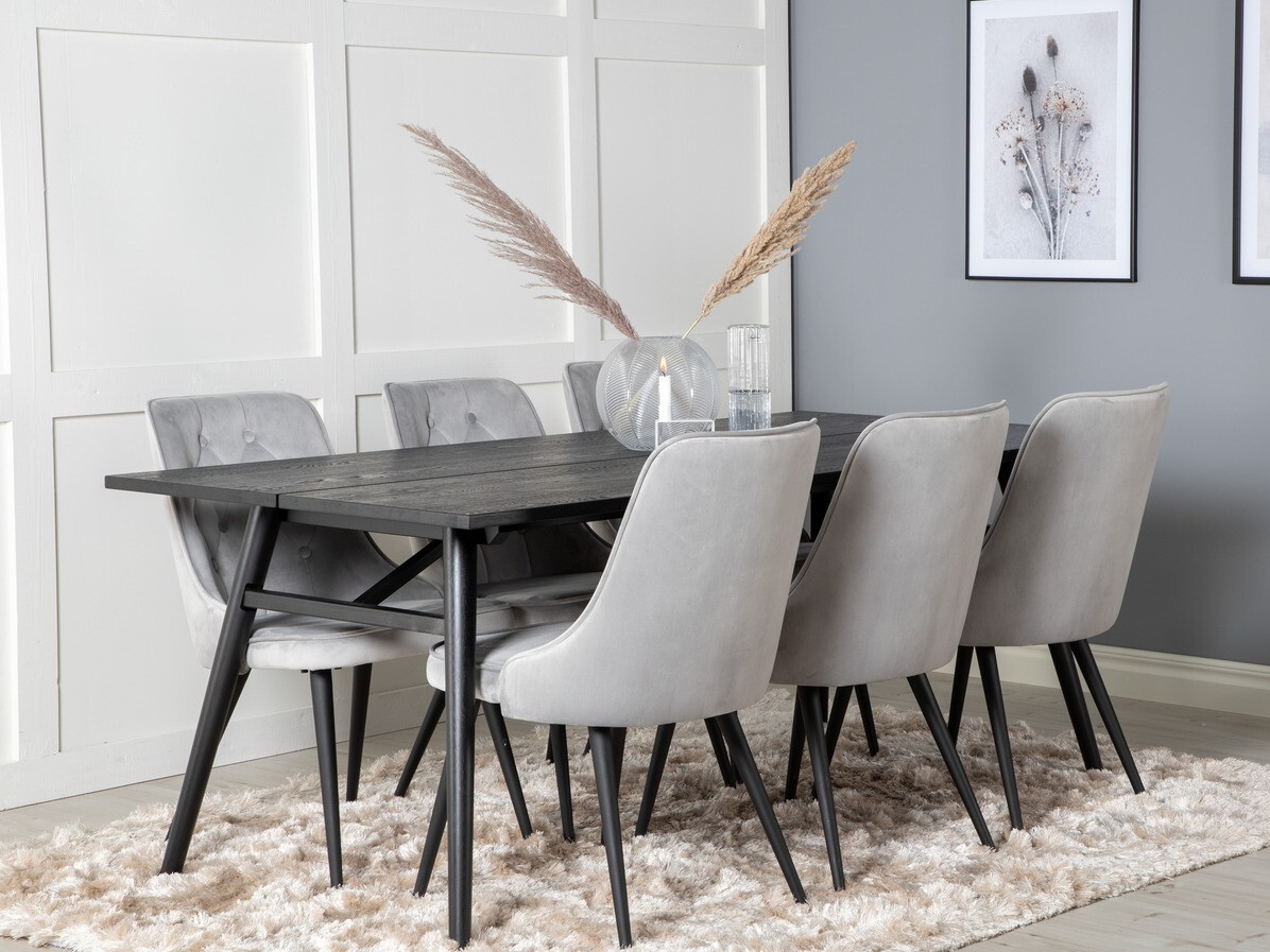 Dining set Dallas 1780 (Black + Light grey)