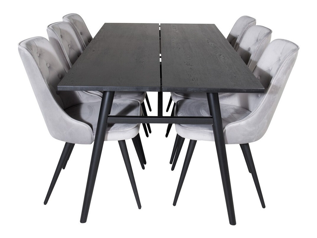 Dining set Dallas 1780 (Black + Light grey)