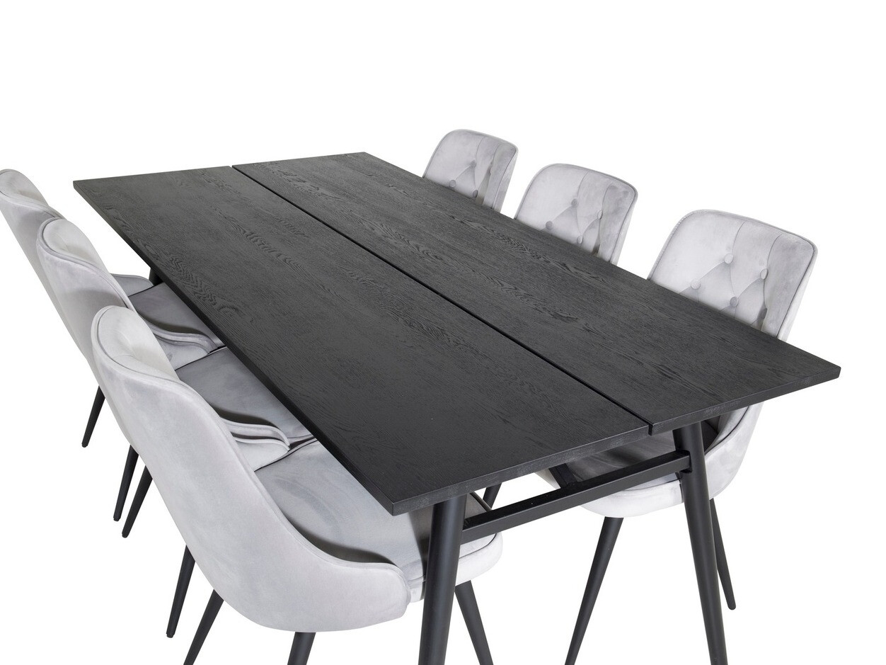 Dining set Dallas 1780 (Black + Light grey)