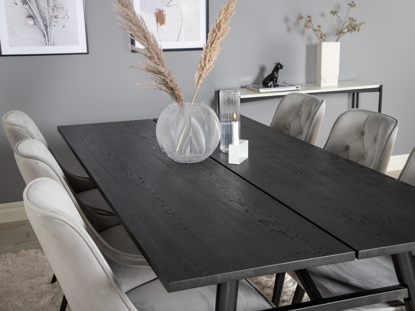 Dining set Dallas 1780 (Black + Light grey)