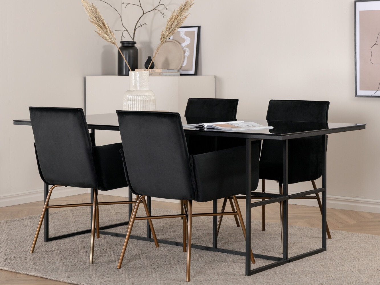 Dining set Dallas 2650 (Black + Brass)