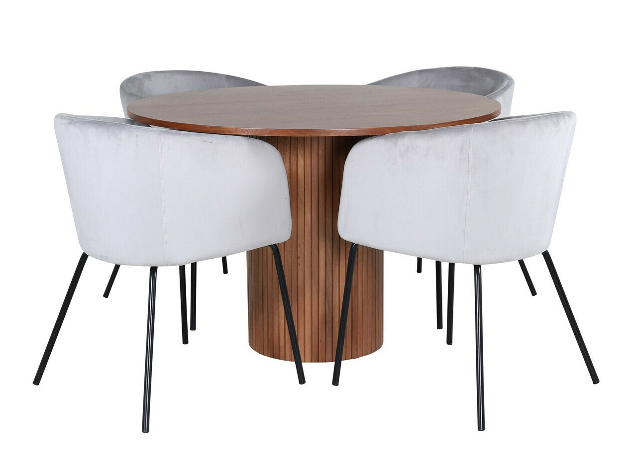 Dining set Dallas 3054 (Light grey + Black)