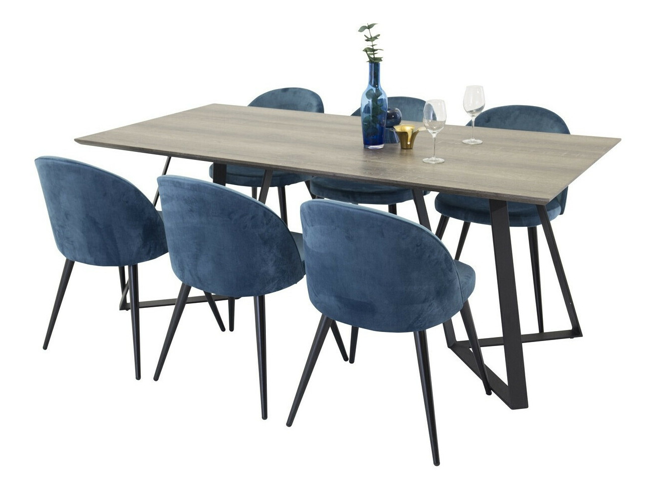Dining set Dallas 340 (Dark blue + Black)