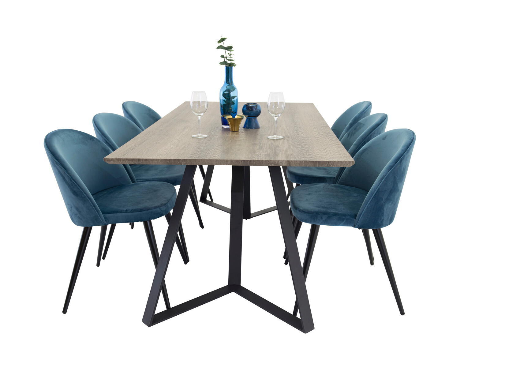 Dining set Dallas 340 (Dark blue + Black)