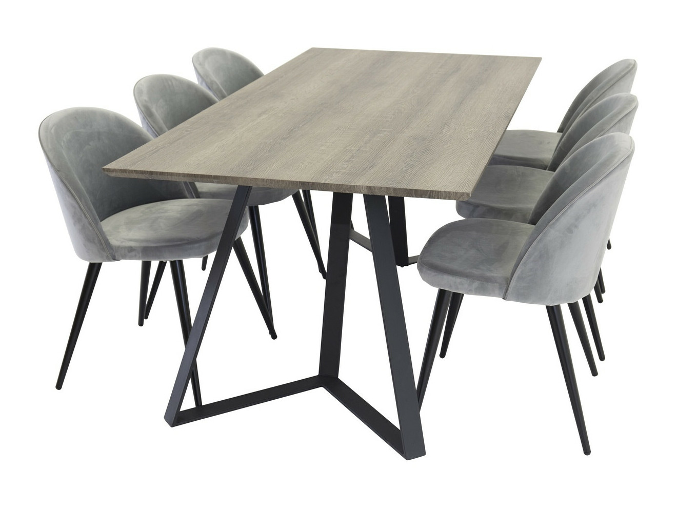 Dining set Dallas 340 (Grey + Black)
