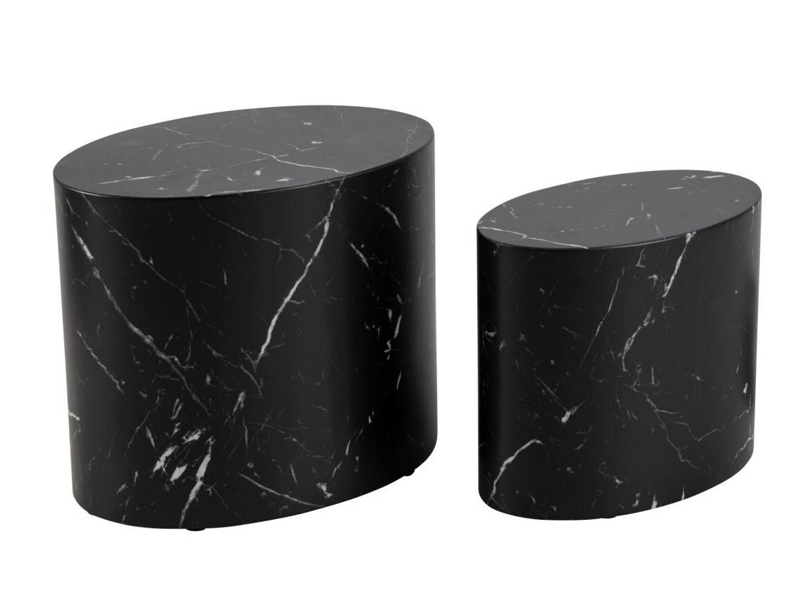 Side table set Norsica 587 (Black marble)