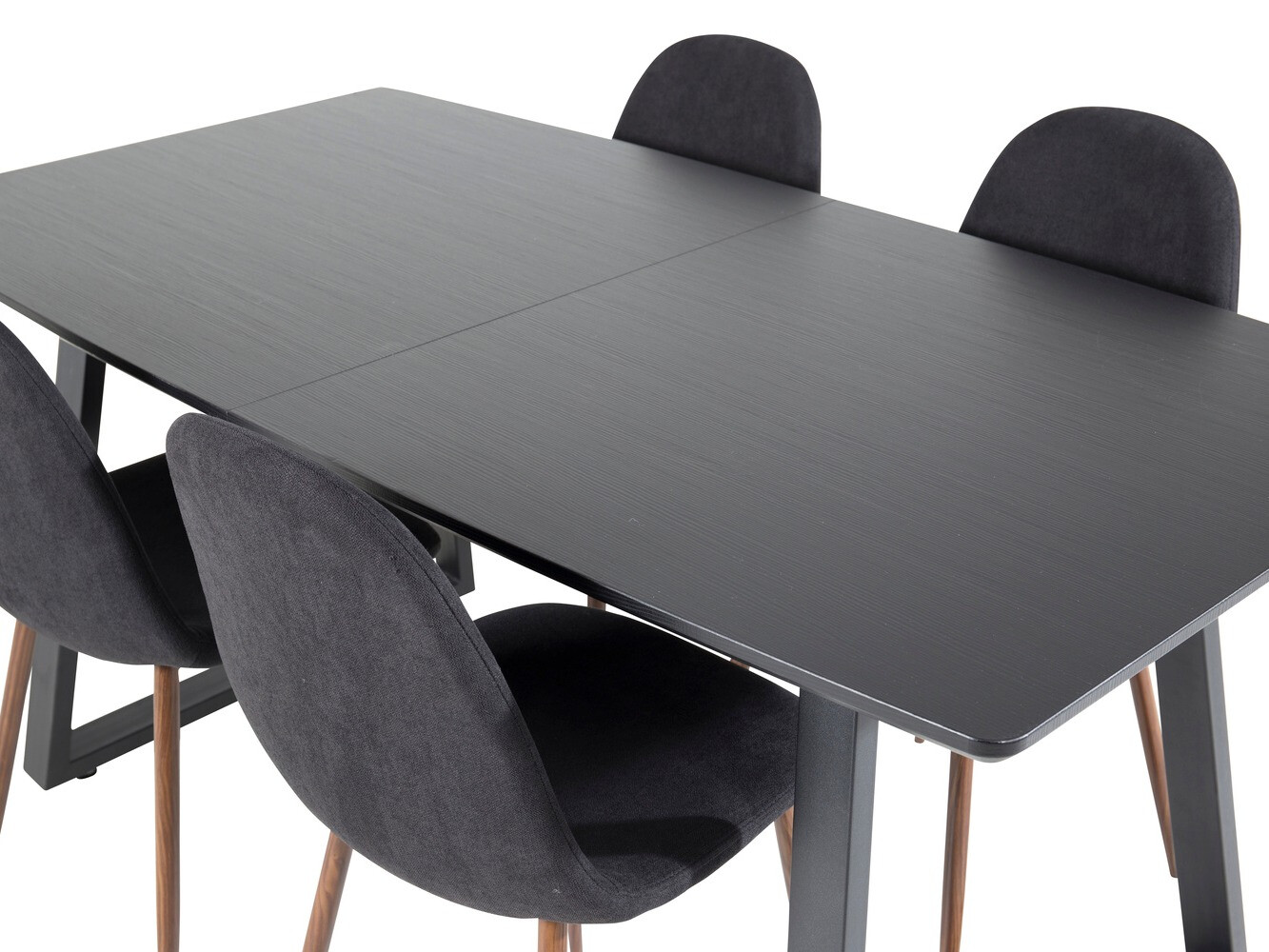 Dining set Dallas 1983 (Black + Walnut)