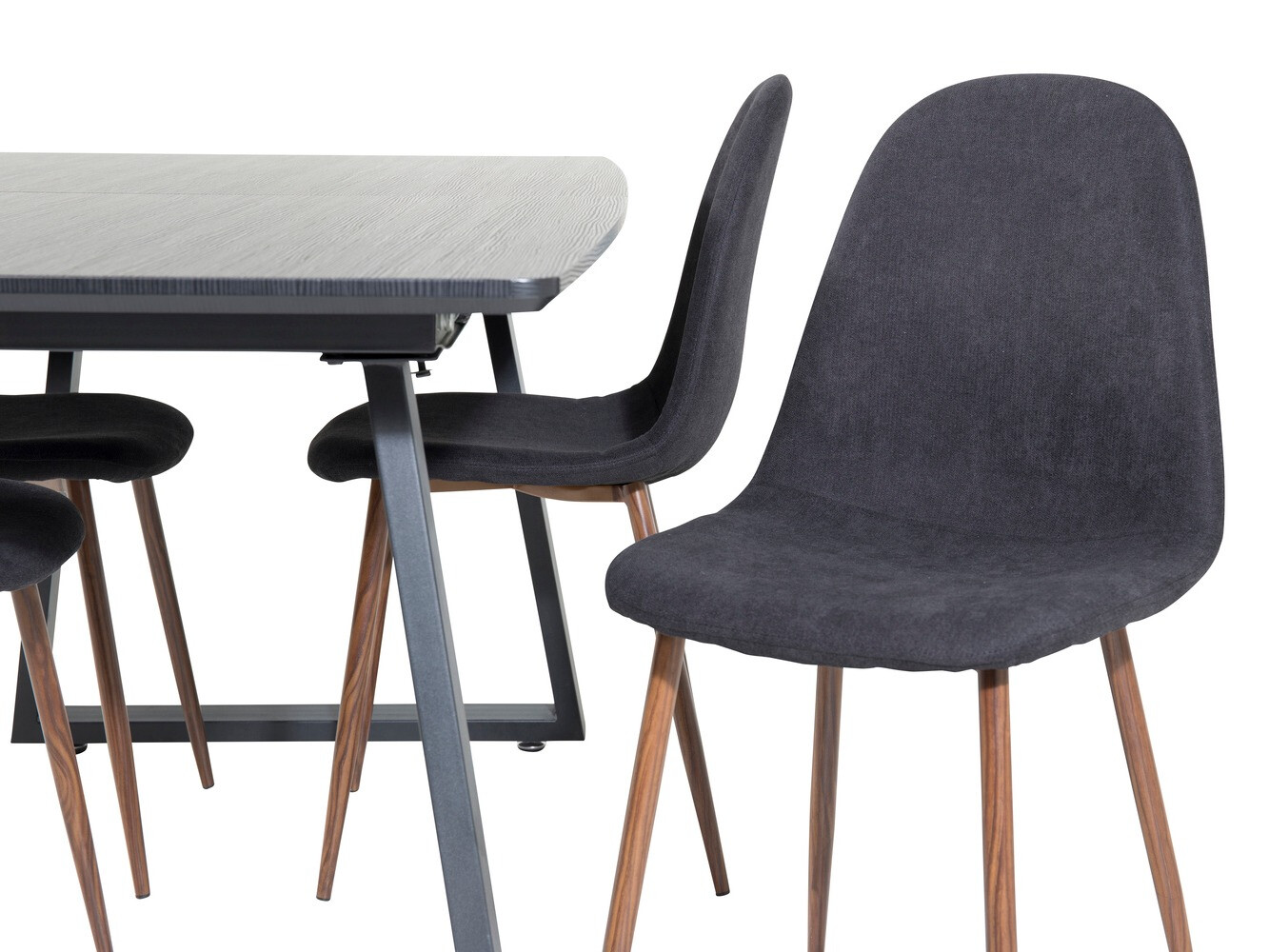 Dining set Dallas 1983 (Black + Walnut)