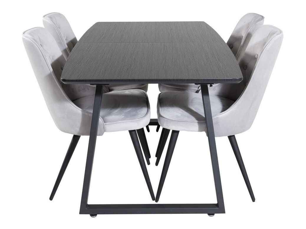 Dining set Dallas 1993 (Black + Light grey)