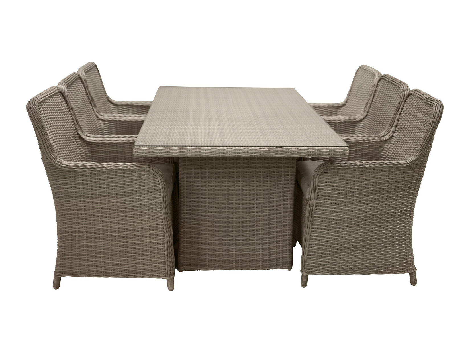 Table and chairs set Dallas 2201 (Light brown + Beige)