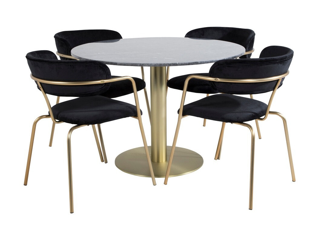 Dining set Dallas 1208 (Black + Golden)