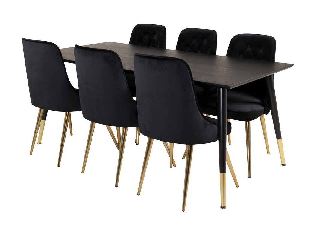 Dining set Dallas 1256 (Black + Golden)