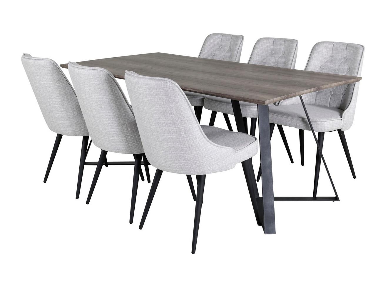 Dining set Dallas 1347 (Grey + Black)